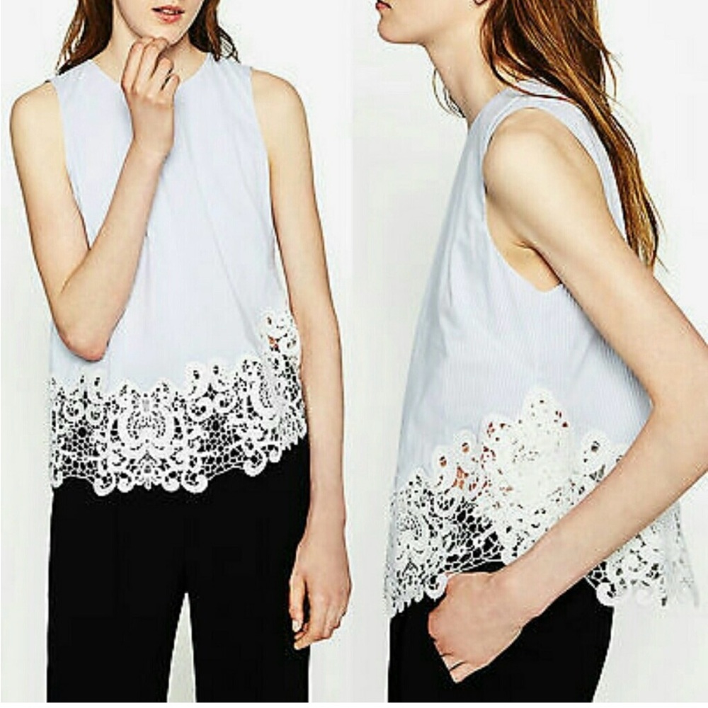 Zara lace trim tank